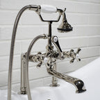 VF110TPN “Victoriana Deck Mount Tub Faucet” with Handheld Shower in Polished Nickel