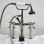 VF110TPN “Victoriana Deck Mount Tub Faucet” with Handheld Shower in Polished Nickel