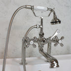 VF110TPN “Victoriana Deck Mount Tub Faucet” with Handheld Shower in Polished Nickel