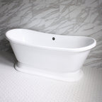 “SanSiro Christoforo WHPD59” Freestanding 59 Inch “Variable Speed Air Jetted” French Bateau Tub
