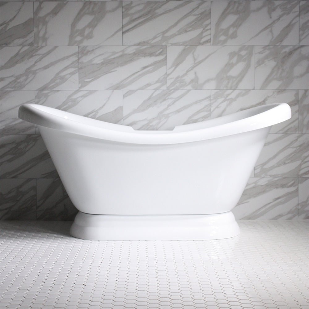 “SanSiro VTADS59” Freestanding 59 Inch “Variable Speed Air Jetted” Double Slipper Tub