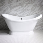 “SanSiro VTADS59” Freestanding 59 Inch “Variable Speed Air Jetted” Double Slipper Tub