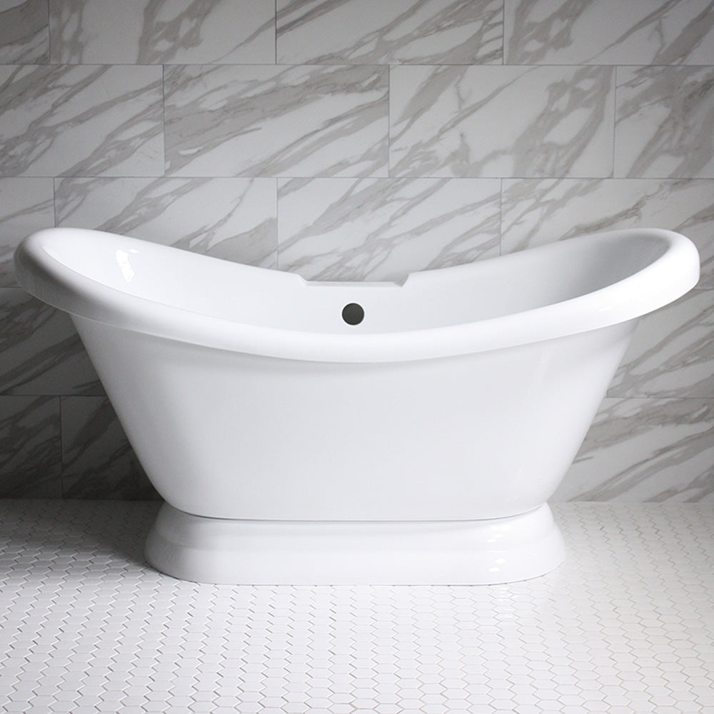 “SanSiro VTADS59” Freestanding 59 Inch “Variable Speed Air Jetted” Double Slipper Tub