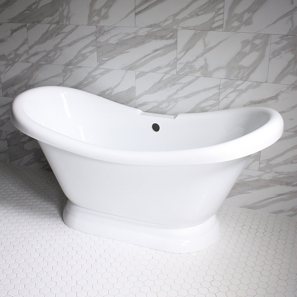 “SanSiro VTADS59” Freestanding 59 Inch “Variable Speed Air Jetted” Double Slipper Tub
