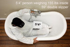“SanSiro VTADS59” Freestanding 59 Inch “Variable Speed Air Jetted” Double Slipper Tub