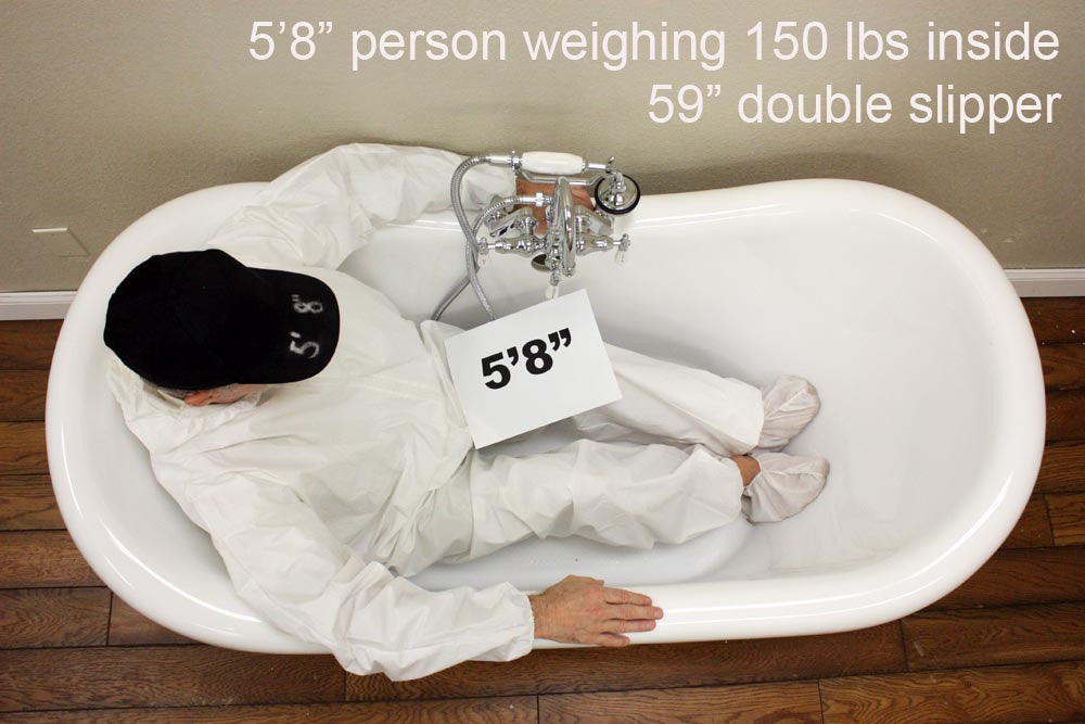 “SanSiro VTADS59” Freestanding 59 Inch “Variable Speed Air Jetted” Double Slipper Tub