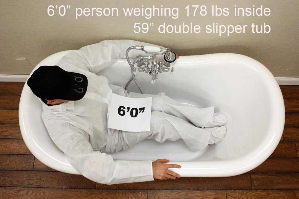 “SanSiro VTADS59” Freestanding 59 Inch “Variable Speed Air Jetted” Double Slipper Tub