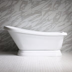 “SanSiro VTASL57” Freestanding 57 Inch “Variable Speed Air Jetted” Single Slipper Tub