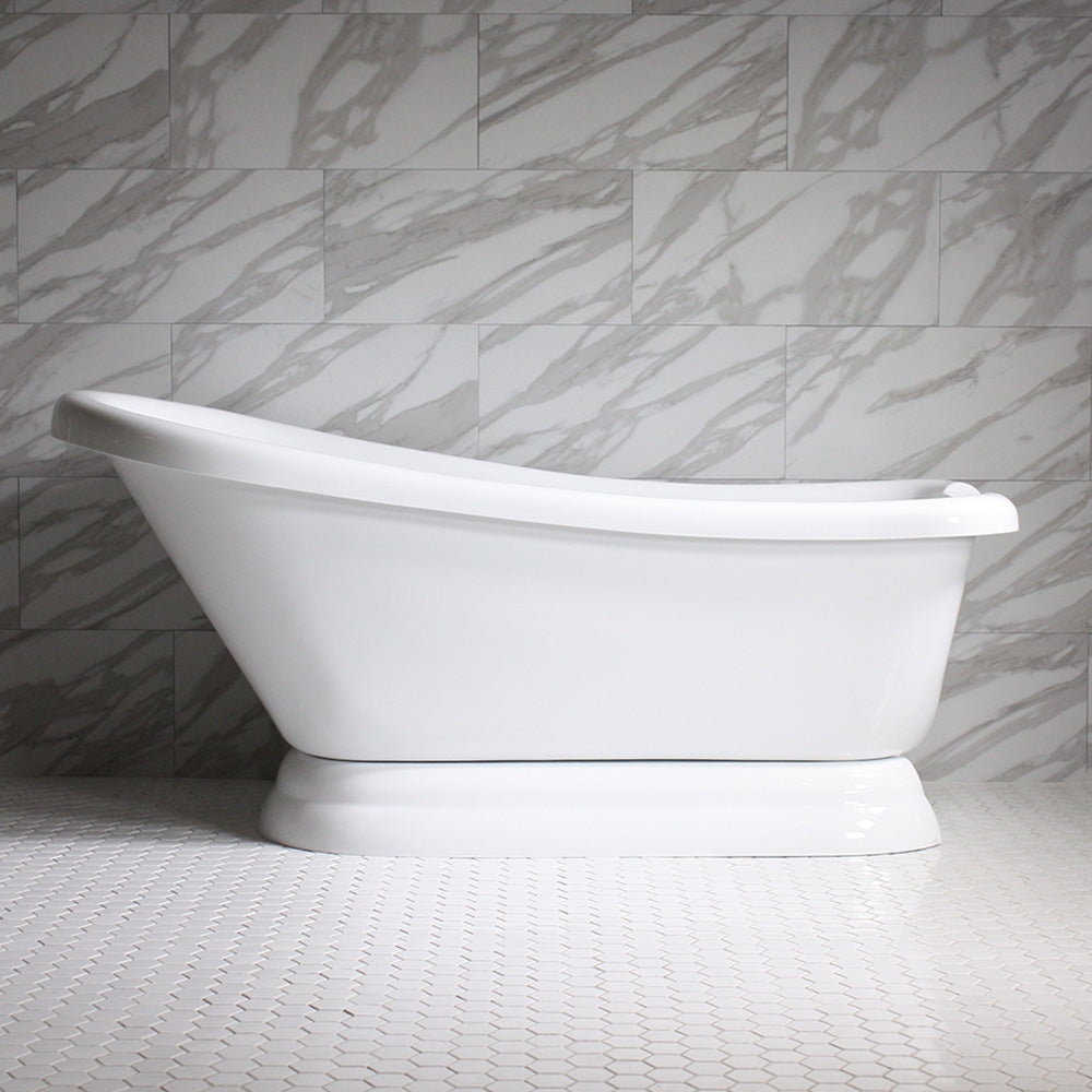“SanSiro VTASL57” Freestanding 57 Inch “Variable Speed Air Jetted” Single Slipper Tub
