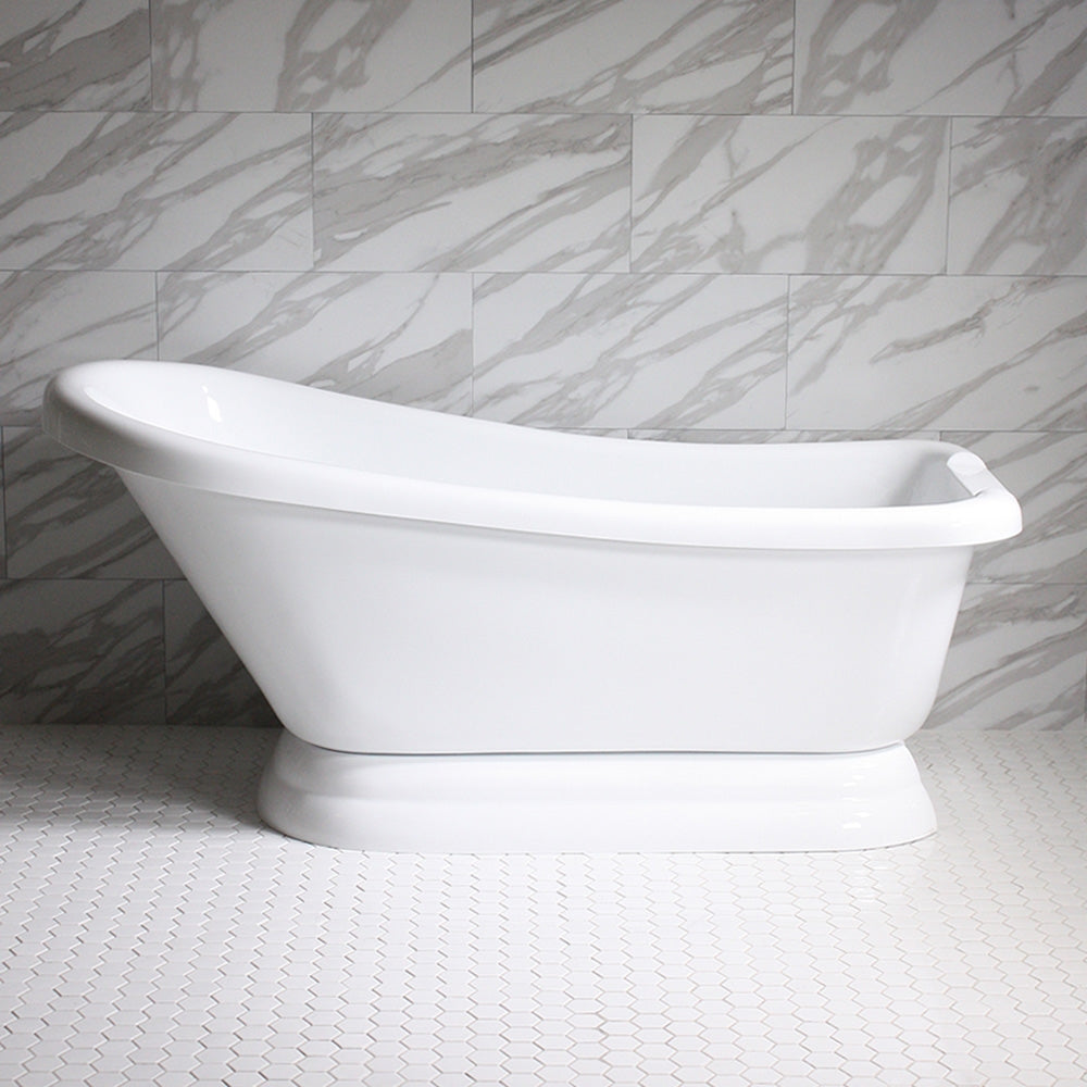“SanSiro VTASL57” Freestanding 57 Inch “Variable Speed Air Jetted” Single Slipper Tub