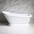 “SanSiro VTASL57” Freestanding 57 Inch “Variable Speed Air Jetted” Single Slipper Tub