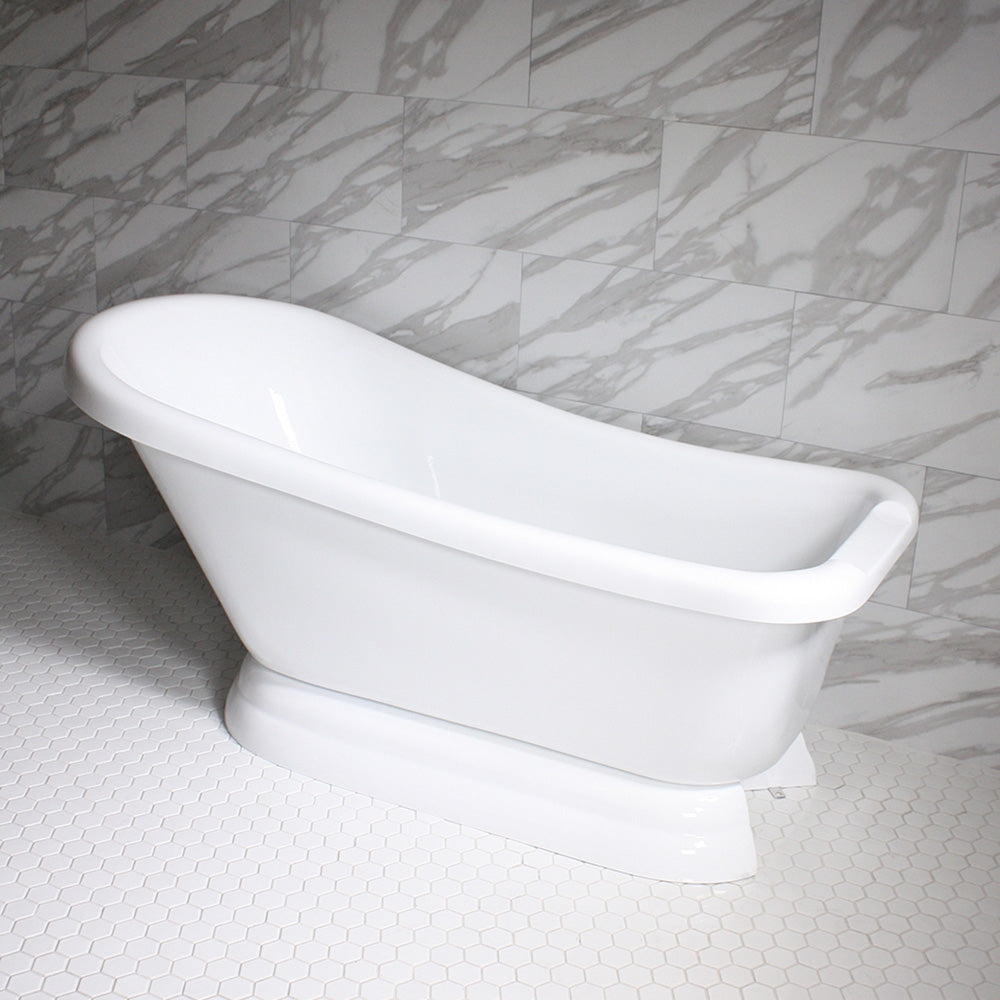 “SanSiro VTASL57” Freestanding 57 Inch “Variable Speed Air Jetted” Single Slipper Tub