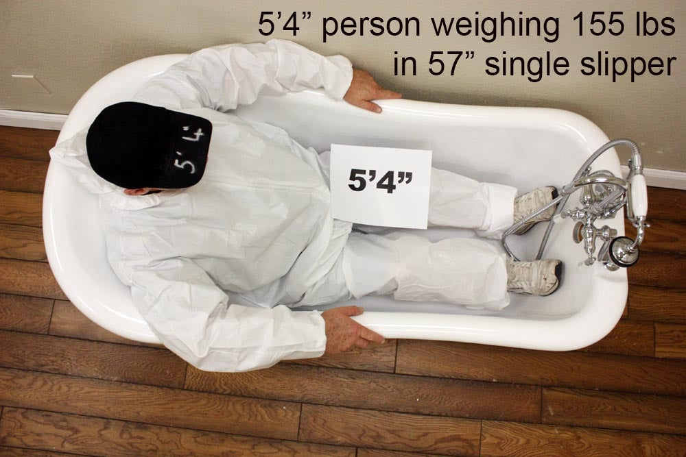 “SanSiro VTASL57” Freestanding 57 Inch “Variable Speed Air Jetted” Single Slipper Tub