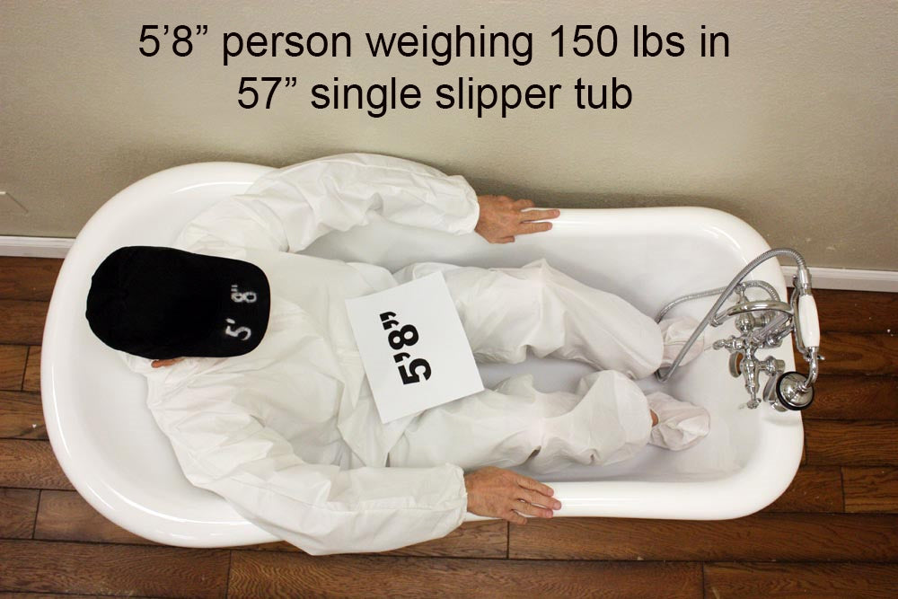 “SanSiro VTASL57” Freestanding 57 Inch “Variable Speed Air Jetted” Single Slipper Tub