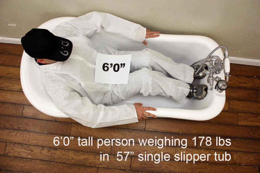 “SanSiro VTASL57” Freestanding 57 Inch “Variable Speed Air Jetted” Single Slipper Tub