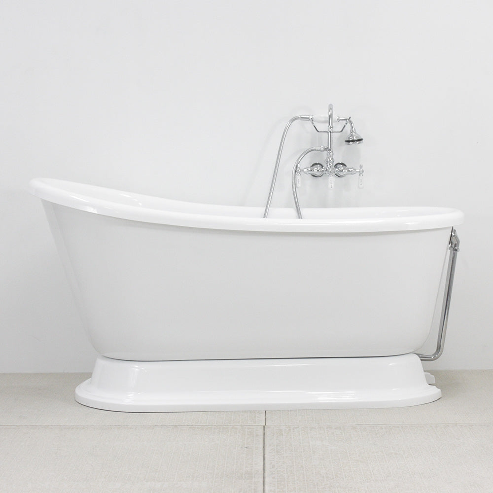 “SanSiro VTASW54” Freestanding 54 Inch “Variable Speed Air Jetted” Swedish Slipper Pedetsal Tub