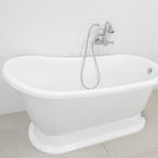 “SanSiro VTASW54” Freestanding 54 Inch “Variable Speed Air Jetted” Swedish Slipper Pedetsal Tub