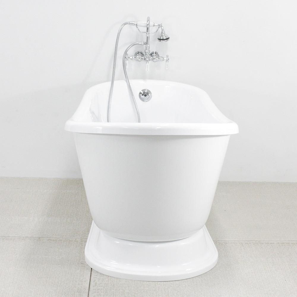 “SanSiro VTASW54” Freestanding 54 Inch “Variable Speed Air Jetted” Swedish Slipper Pedetsal Tub