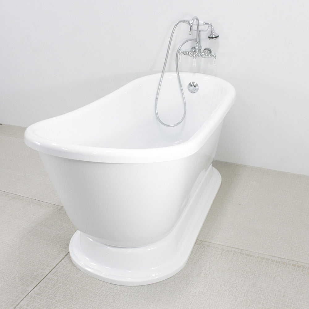 “SanSiro VTASW54” Freestanding 54 Inch “Variable Speed Air Jetted” Swedish Slipper Pedetsal Tub