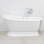 “SanSiro VTASW54” Freestanding 54 Inch “Variable Speed Air Jetted” Swedish Slipper Pedetsal Tub