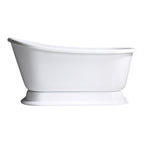 “SanSiro VTASW58” Freestanding 58 Inch “Variable Speed Air Jetted” Swedish Slipper Pedestal Tub