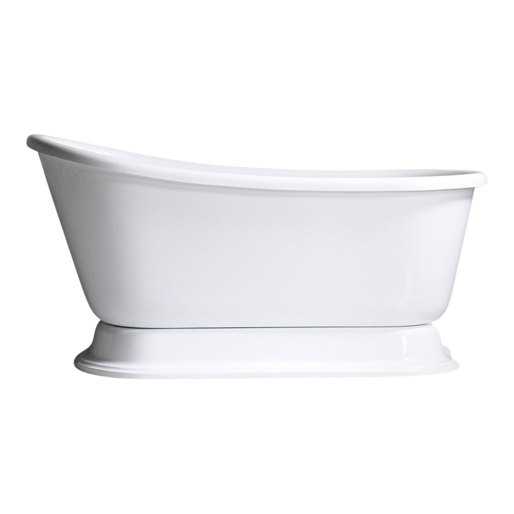 “SanSiro VTASW58” Freestanding 58 Inch “Variable Speed Air Jetted” Swedish Slipper Pedestal Tub