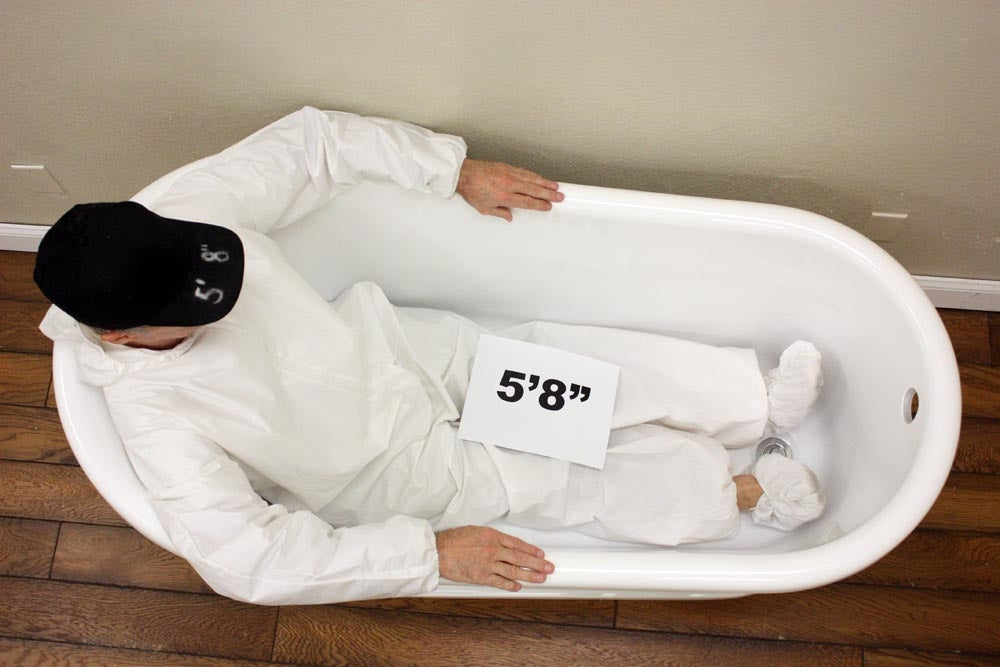 “SanSiro VTASW58” Freestanding 58 Inch “Variable Speed Air Jetted” Swedish Slipper Pedestal Tub