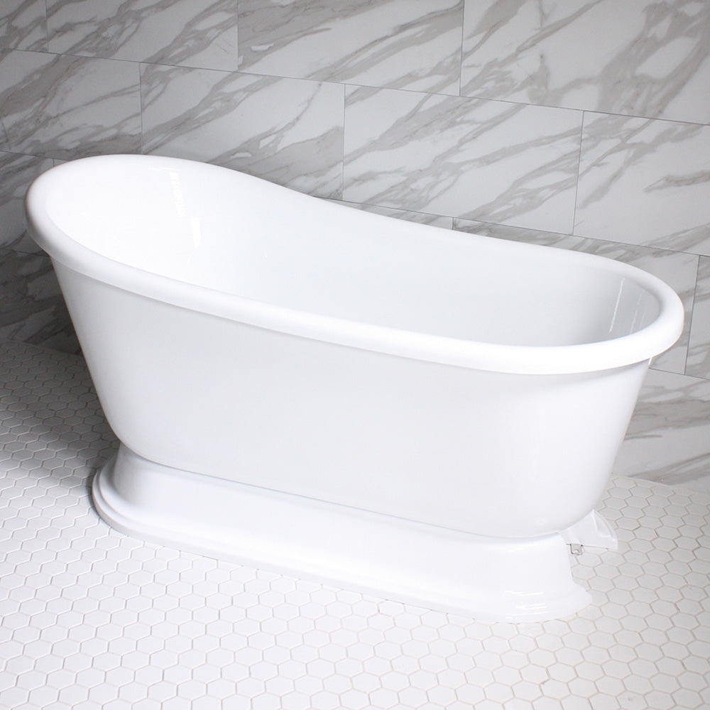 “SanSiro VTASW62” 62 Inch “Variable Speed Air Jetted” Swedish Slipper Pedestal Tub