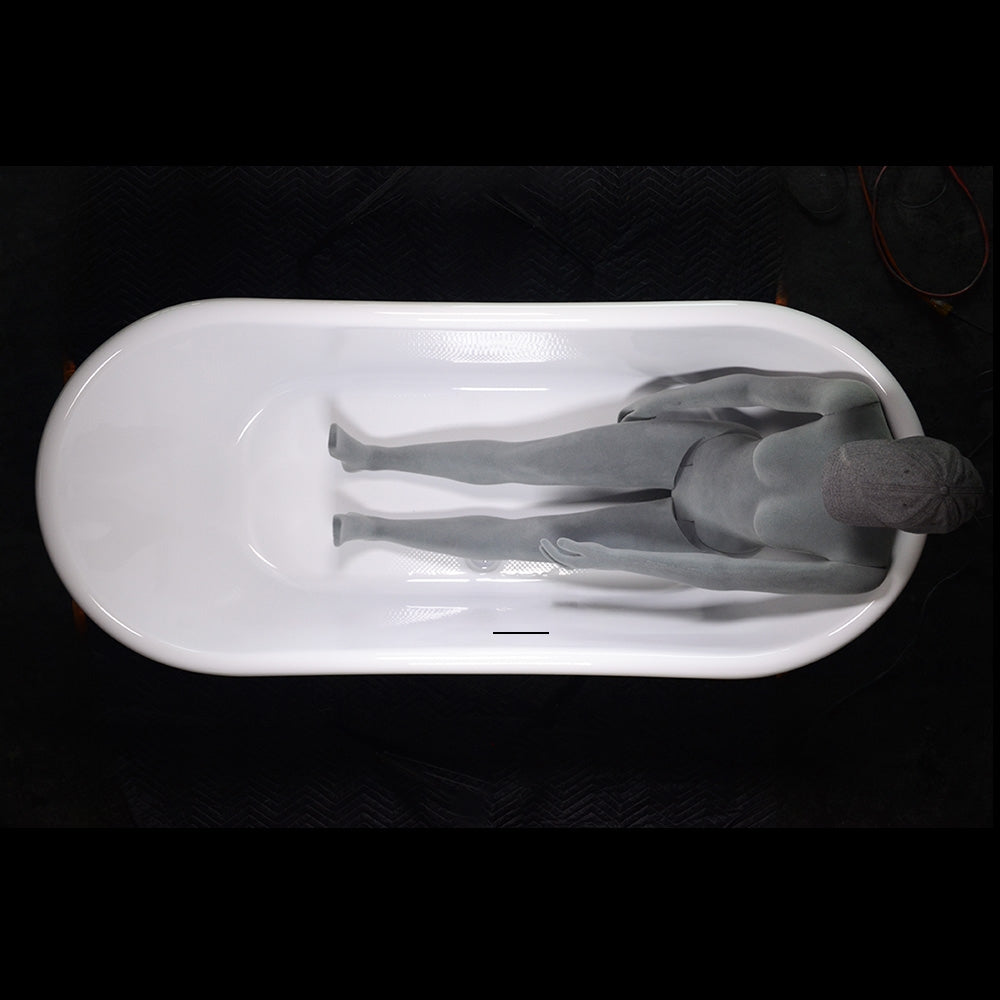 “SanSiro Marseille W73VG” 73 Inch “Water Jetted” Verdigris Aged Solid Copper Shell French Bateau Bathtub with 3/4" Thick CoreAcryl Acrylic Interior